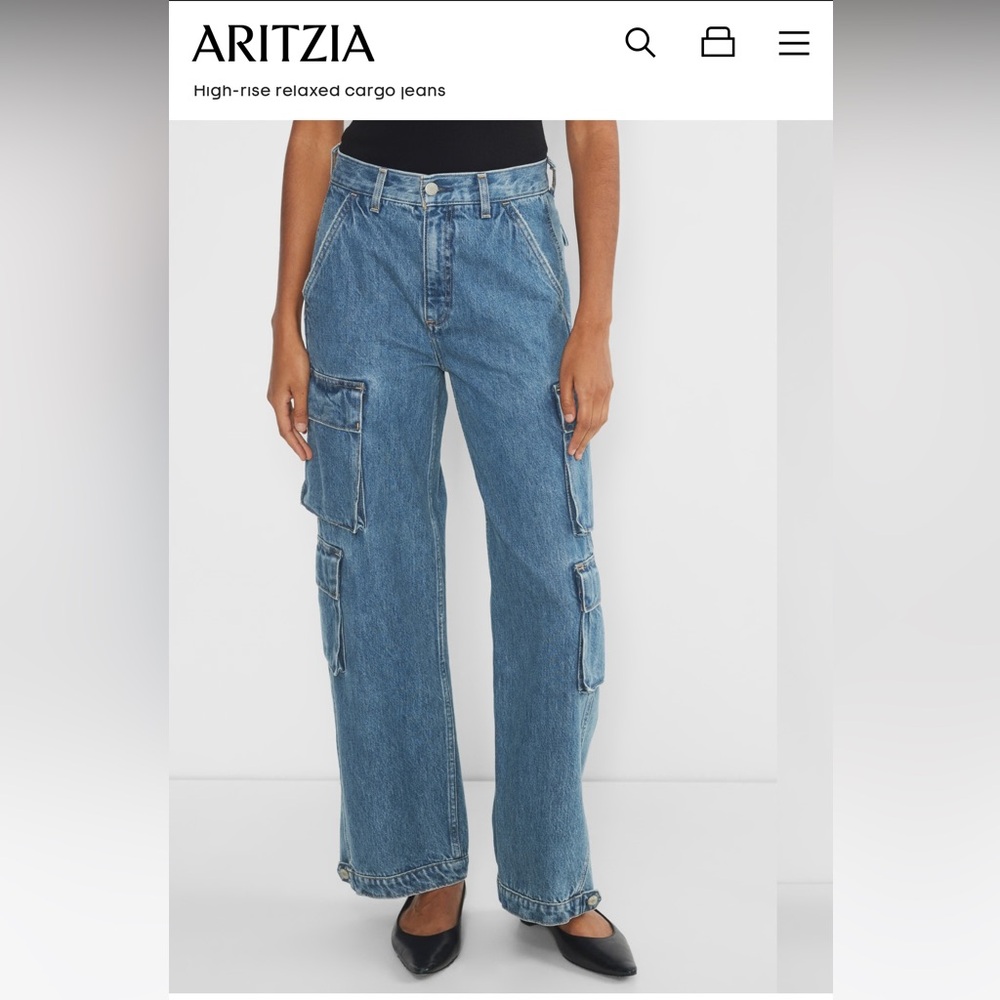 Aritzia denim forum the 90s Millie hi rise cargo jeans